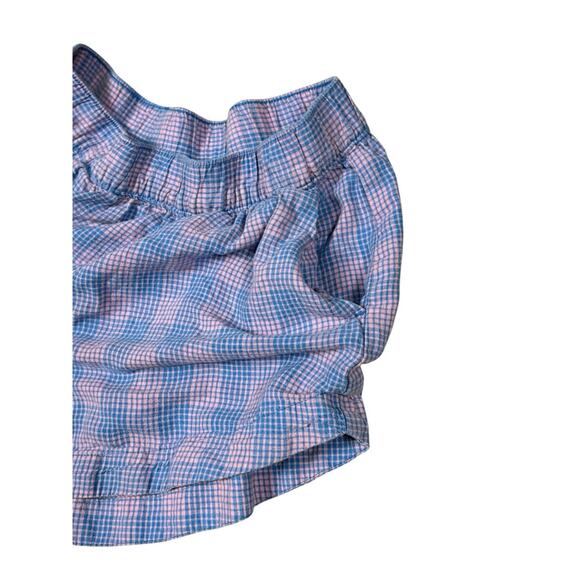 Patagonia Womens M Garden Island Shorts 3.5" Hemp Blend Pink/Blue Check Pockets - Picture 3 of 9